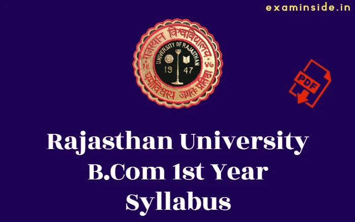 Rajasthan University BCom 1st Year syllabus 2023