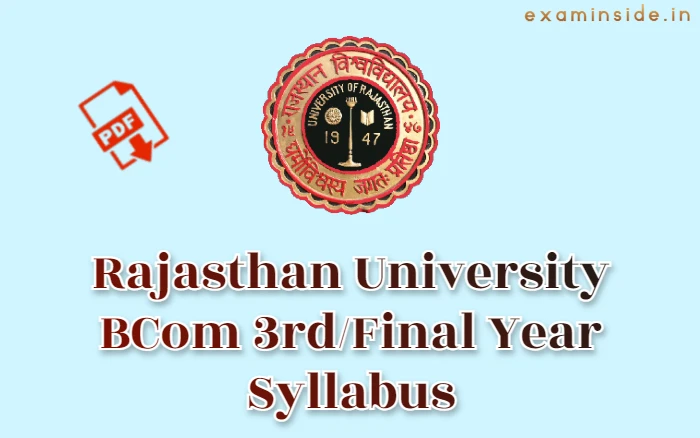 Rajasthan University BCom 3rd Year syllabus 2022