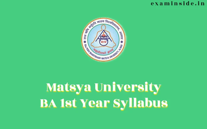 Matsya University BA 1st Year Syllabus 2022