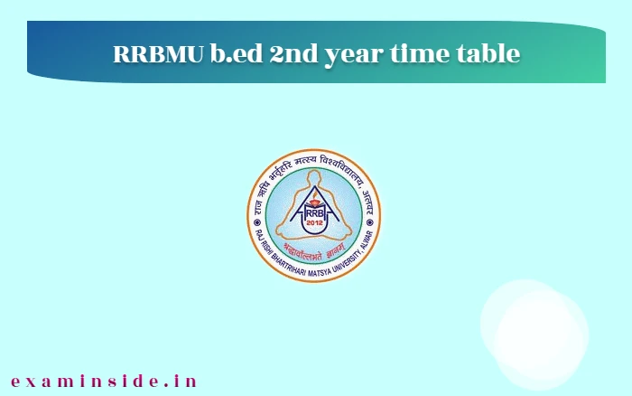 RRBMU b.ed 2nd year time table 2022