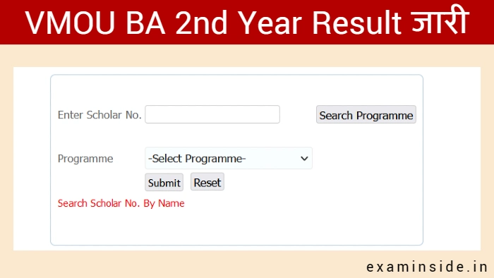 VMOU BA 2nd Year Result 2022