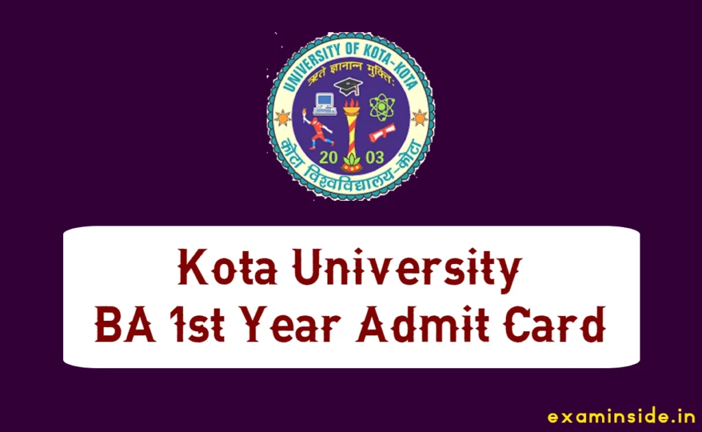 Kota University BA 1st Year Admit Card 2023