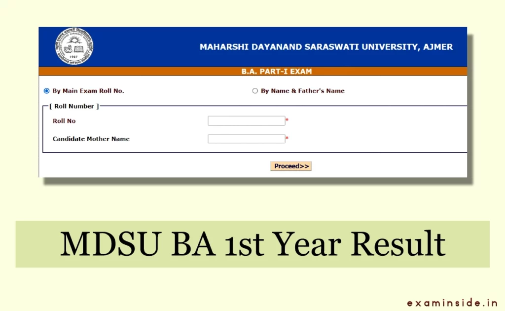 MDSU BA 1st Year Result 2023