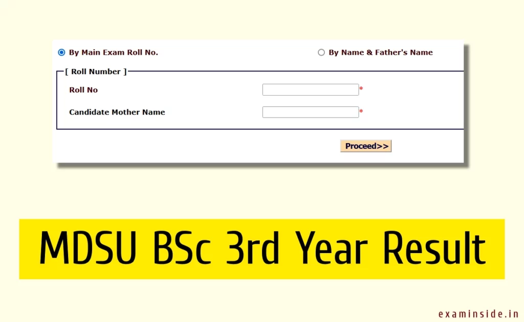 MDSU BSc 3rd Year Result 2023