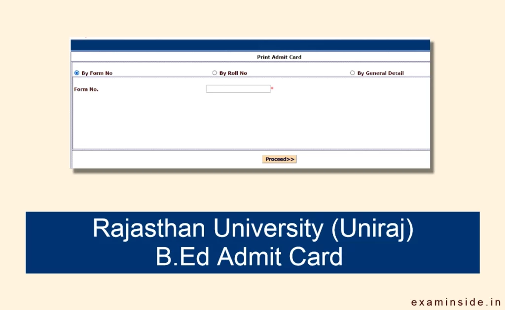 Rajasthan University B.Ed Admit Card 2023