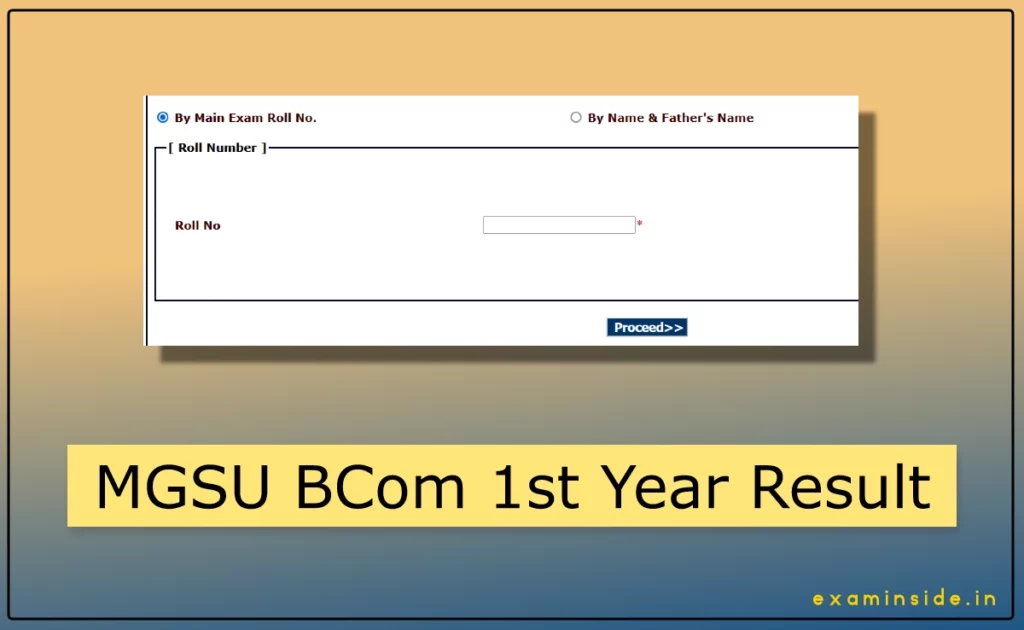 MGSU BCom 1st Year Result 2023