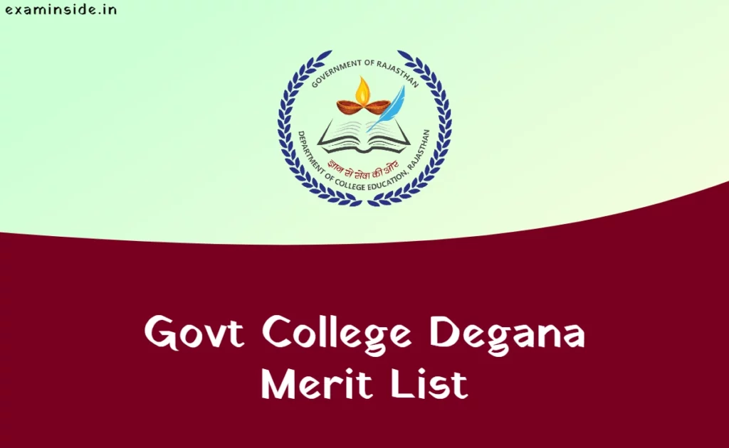 Govt College Degana Merit List 2023